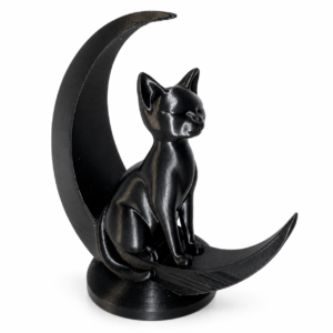 Custom 3D Printed Cat and Moon Décor